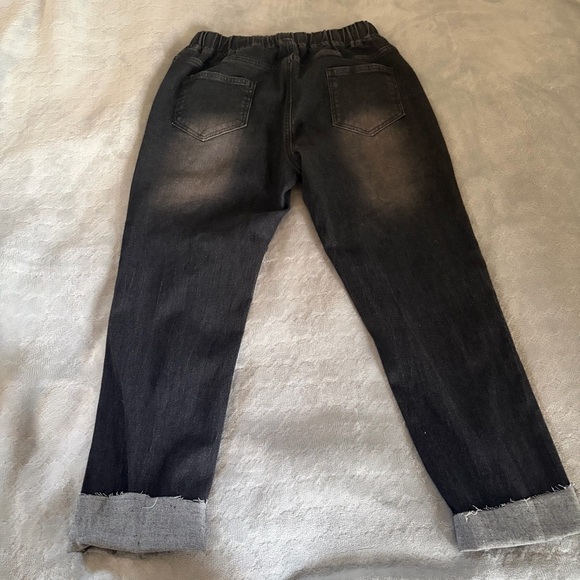 Distressed Black Jeans with Drawstring - Picture 4 of 4